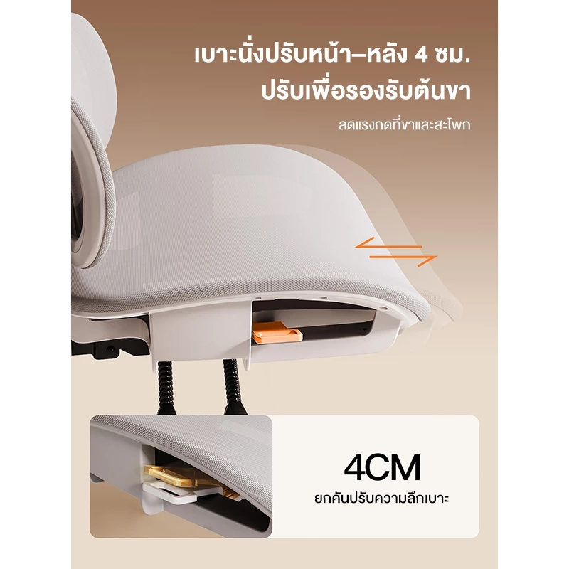 Kris เก้าอี้เพื่อสุขภาพ เก้าอี้ตามหลักสรีรศาสตร์ เวอร์ชันขั้นสูง รุ่น S800/820  รับประกัน 3ป อะไหล่ทดแทนฟรี thumbnail 5