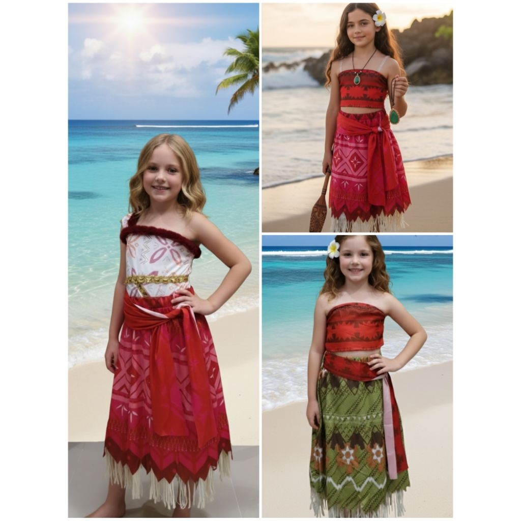 พร้อมส่ง ชุดโมอาน่า ชุดโมอาน่า2  Moana 2 Costume ชุด วิกผม สร้อย