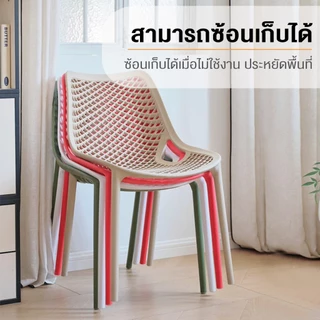 เก้าอี้ดีไซน์รูระบายอากาศรังผึ้ง สไตล์โมเดิร์น รุ่น DD243 พลาสติกขึ้นรูปแข็งแรง รับน้ำหนักได้มาก
