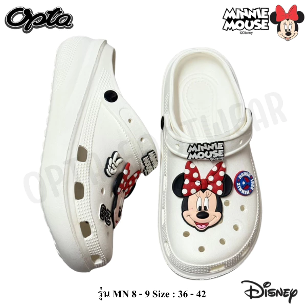 OPTA Minnie mouse รองเท้าหัวโตผู้หญิง เนื้อ EVA พื้นนื่มไส่สบาย ลิขสิทธิ์แท้ 100% พร้อมจัดส่งทุกวัน