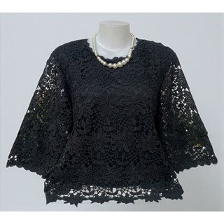 เสื้อลูกไม้คนแก่สีดำ เสื้อสีดำ รอบอก38-42/44-46/48-52นิ้วฟรี…