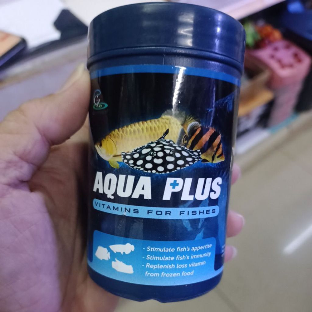 Aqua Plus วิตามินกระตุ้นการกินอาหารของปลา ปลาทุกชนิด โดยเฉพาะ ปลามังกร ปลาเสือตอ ปลากระเบน