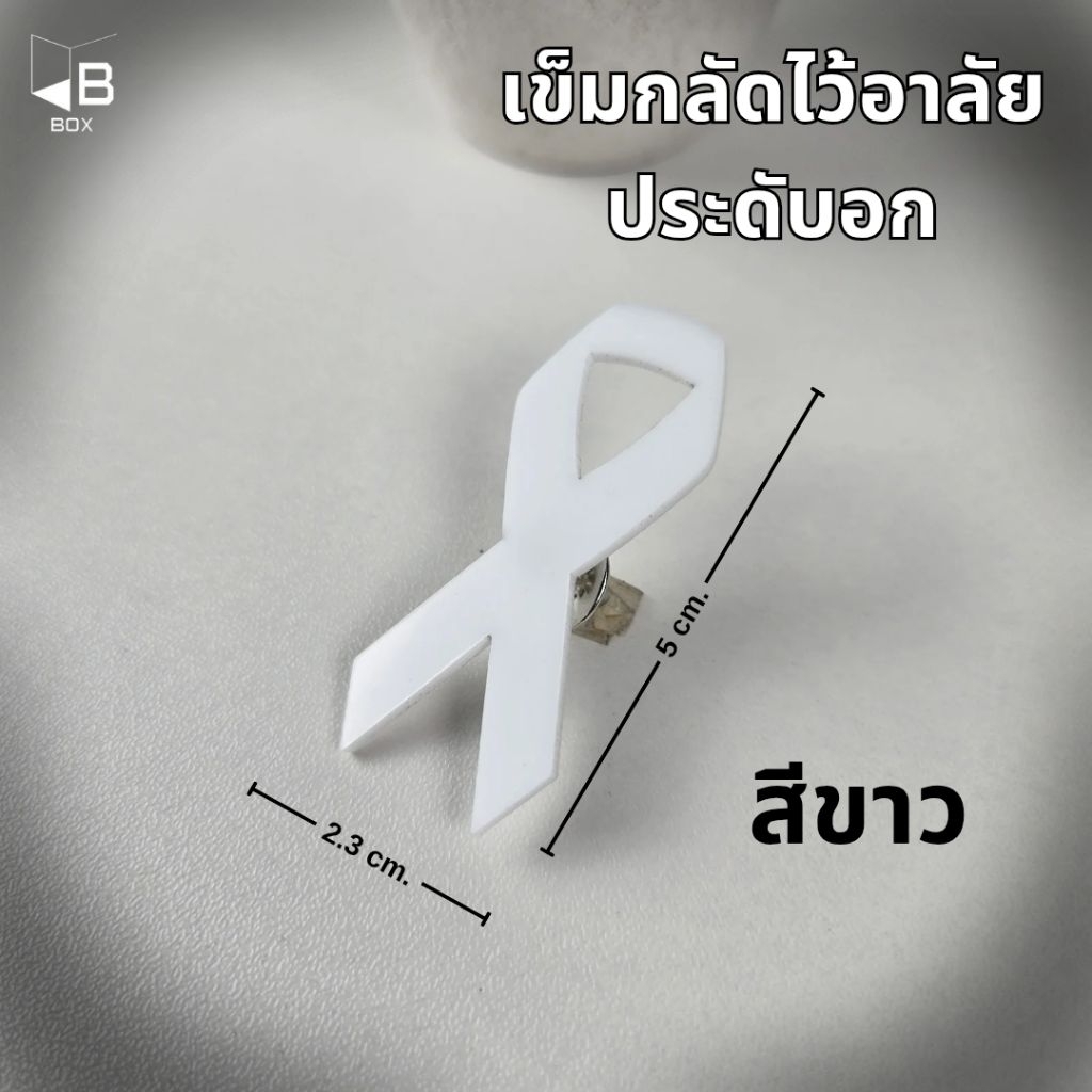 เข็มกลับริบบิ้น เข็มกลัดไว้อาลัย เข็มกลัดขาวดำ เข็มกลัดไว้ทุกข์ - รูปที่ 6