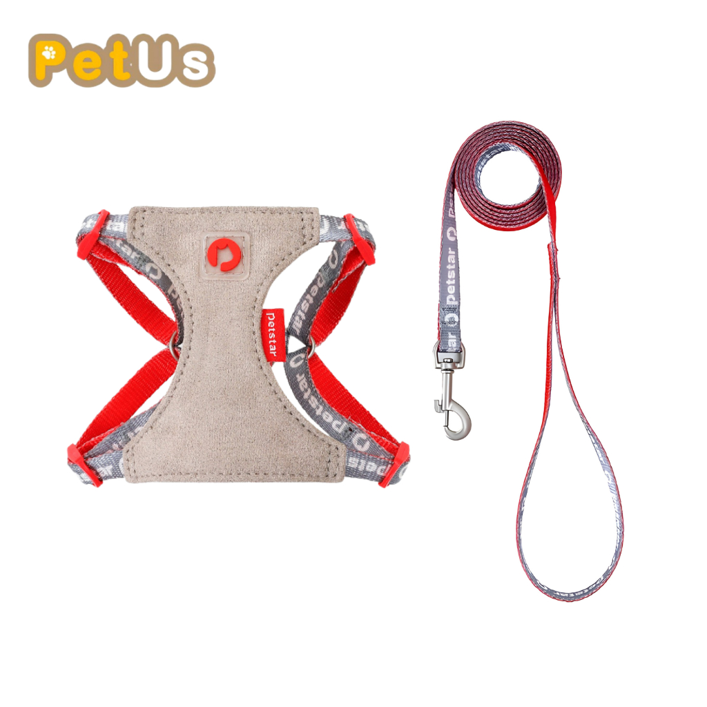 สายจูงรัดอกแมว สายจูงสัตว์เลี้ยง ปรับระดับได้ Cat leash ปรับได้ 4ระดับ ตัวล็อคแน่นหนา สวมใส่สบาย Petus pet