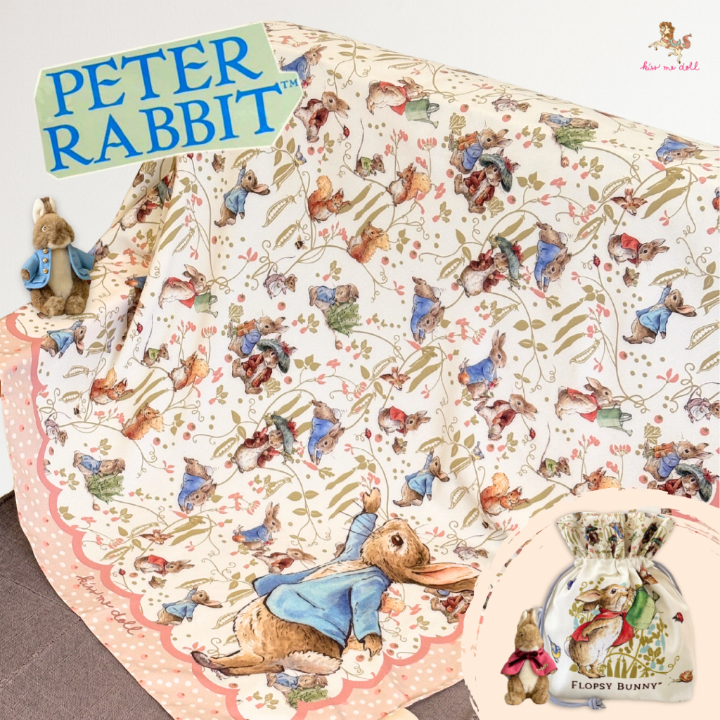 Kiss Me Doll  ผ้าพันคอ/ผ้าคลุมไหล่ Peter Rabbit ลายใหม่ต้อนรับคริสต์มาส (ปีเตอร์แรบบิท) ขนาด 100*100 CM.