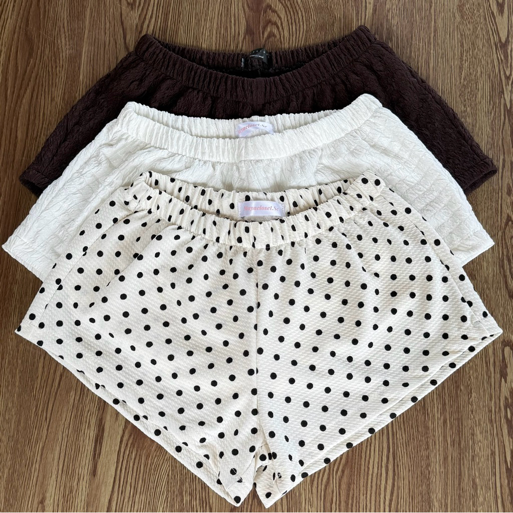 Cherry milk shorts กางเกงขาสั้นสีหวานรับซัมเมอร์ แบบเอวกลาง-สูง