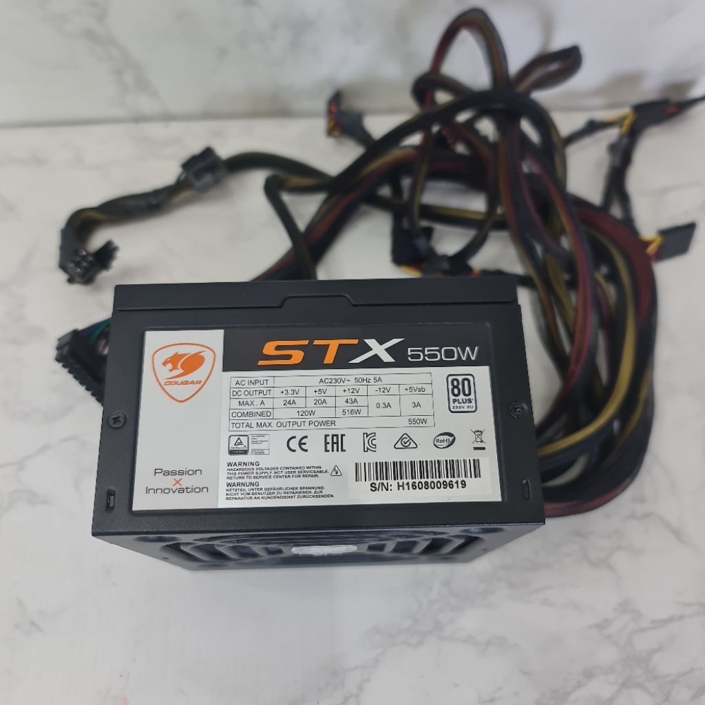 POWER SUPPLY Cougar STX550 550W 80+ มือสอง พร้อมใช้งาน