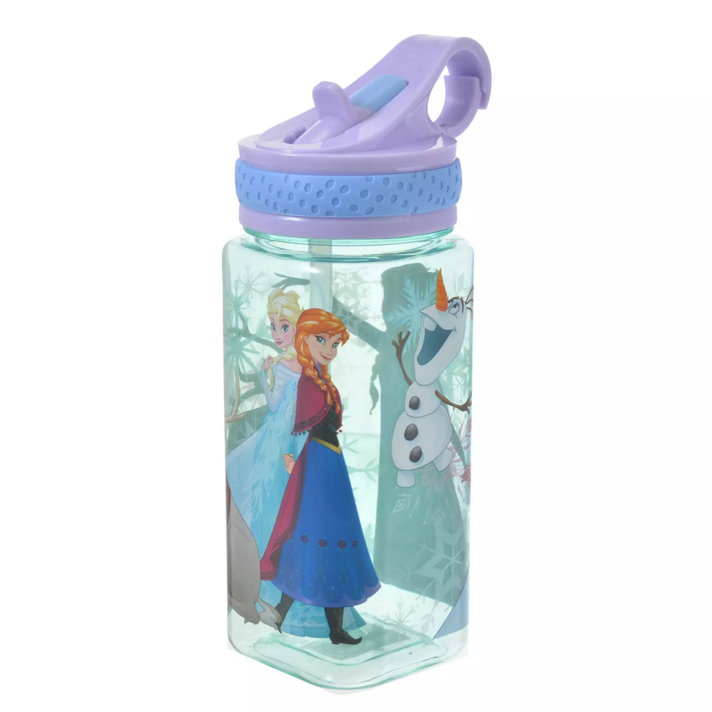 Disney Frozen Square Water Bottle Snowflake ดิสนีย์ โฟรเซ่น กระติกน้ำ กระบอกน้ำ ขวดน้ำ ทรงสี่เหลี่ยม ลายเกล็ดหิมะ