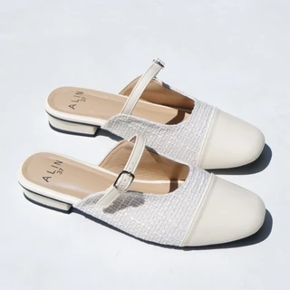 ALINBRAND รองเท้าแมรี่เจน รองเท้า เปิดส้น สูง 2 เซน รุ่นลาเวนเดอร์ ใส่สวย