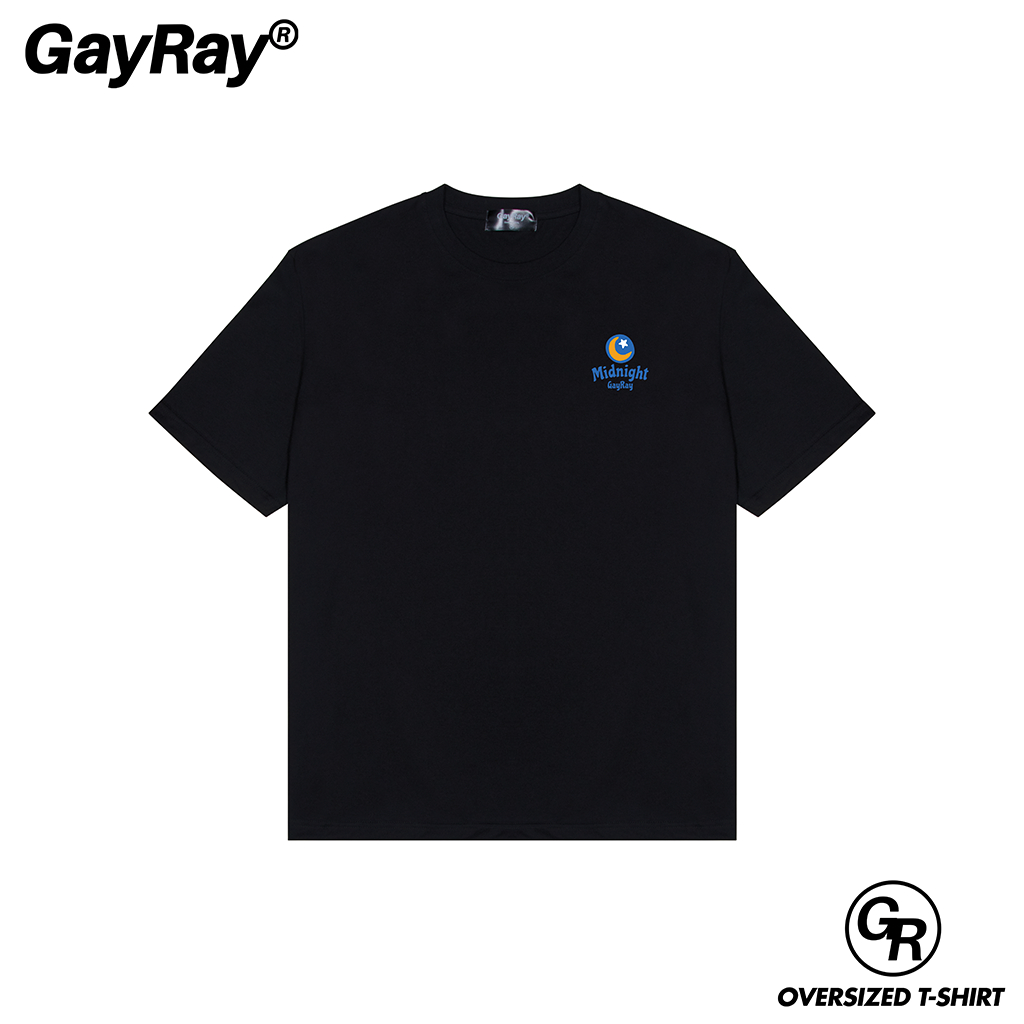GayRay ⎰MIDNIGHT⎱  เสื้อยืดโอเวอร์ไซส์ Cotton 100% นุ่่ม ใส่สบาย