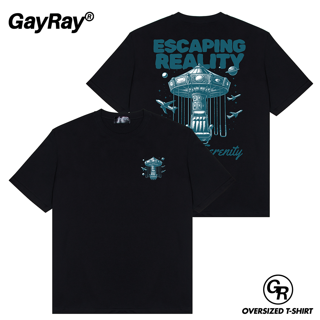 GayRay ⎰ESCAPING⎱  เสื้อยืดโอเวอร์ไซส์ Cotton 100% นุ่่ม ใส่สบาย