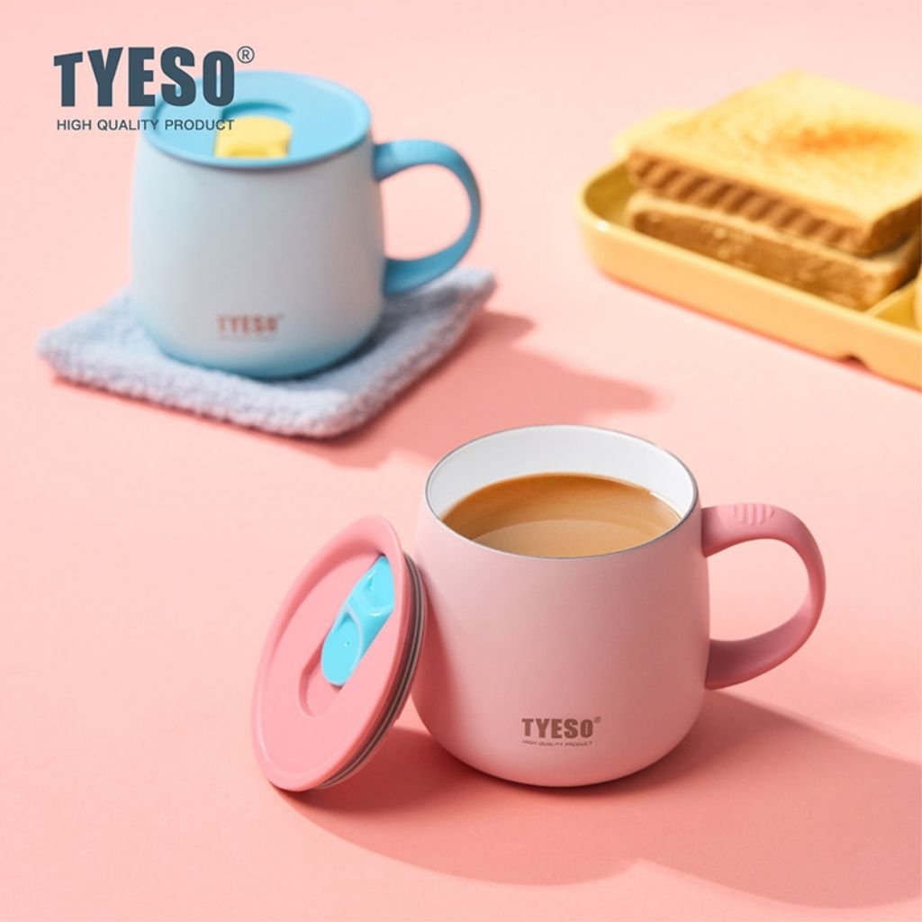 แก้วกาแฟTYESOเก็บความเย็น รุ่นสแตนเลส304เคลือบด้วยเซรามิก 355ml