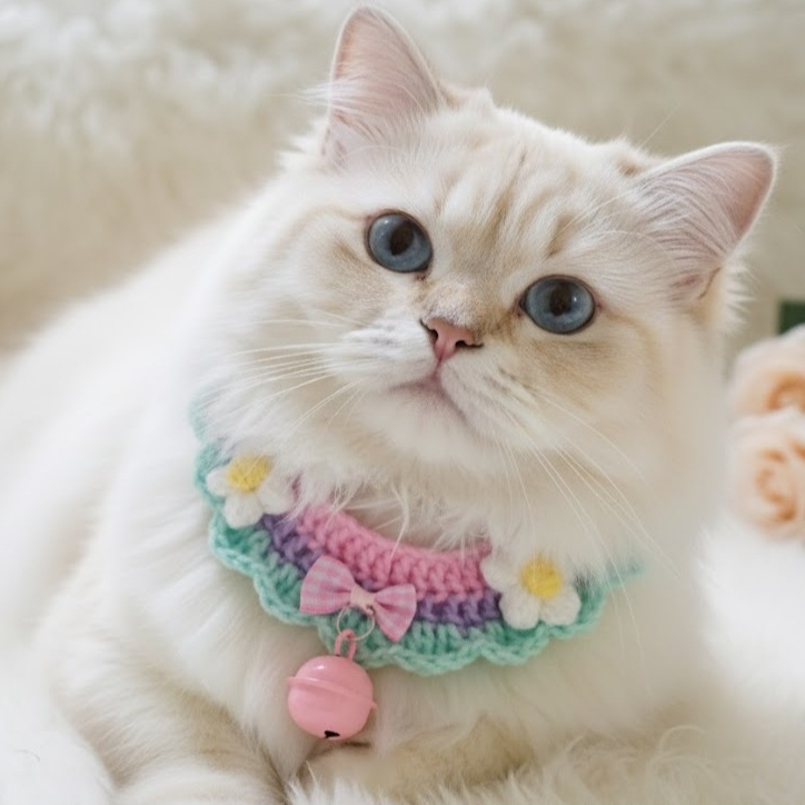 (พร้อมส่ง) Lovely ปลอกคอแมว PET COLLAR รุ่น Lovely พาสเทล (