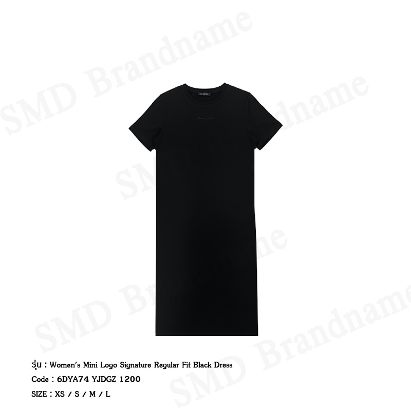 Armani Exchange ชุดเดรสผู้หญิง รุ่น Women's Mini Logo Signature Regular Fit Black Dress Code: 6DYA74 YJDGZ 1200