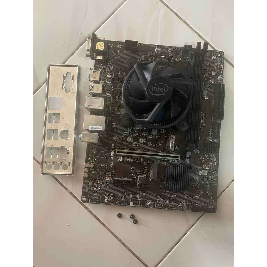 I3 10100f พร้อมเมนบอร์ด Msi H410M PRO-VH ใส่ M.2 มีฝาหลัง มือ2