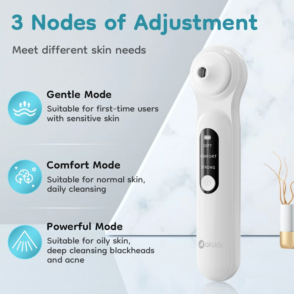 Airuidu BR04 Blackhead Remover เครื่องดูดสิวหัวดำแบบพกพาพร้อมไฟ LED กำลังขยาย 5 เท่า เหมาะสำหรับผู้หญิงและผู้ชาย thumbnail 9
