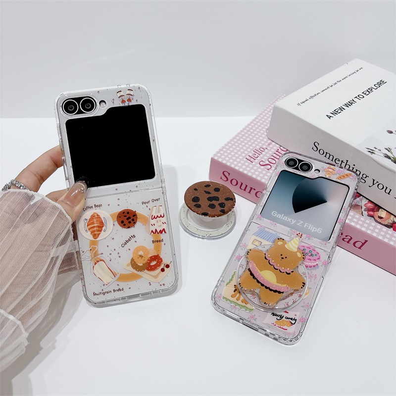 พร้อมส่งจากไทย ! เคสฟลิปแม่เหล็กลายขนมพาสเทลแสนน่ารัก (2068) for Samsung Galaxy Z Flip7 Flip6