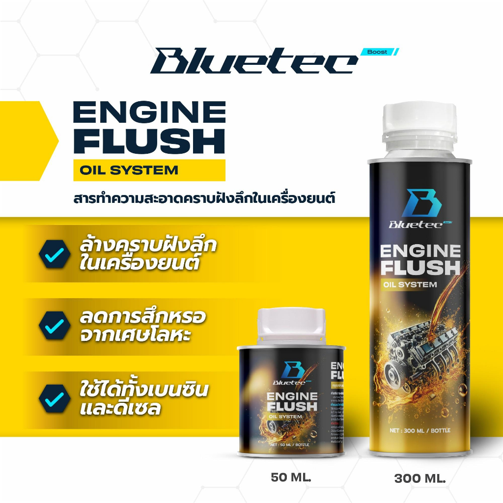 Bluetec ฟรัชชิ่ง 300 ml. FLUSH ENGINE ล้าง&เคลือบป้องกันเครื่องยนต์