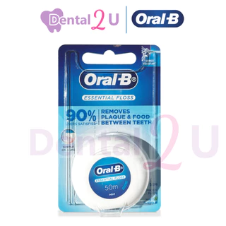 Oral-B (ของแท้ ) เอสเซนเชียล ฟลอส ความยาว 50 เมตร Oral B floss essential waxed mint 50m