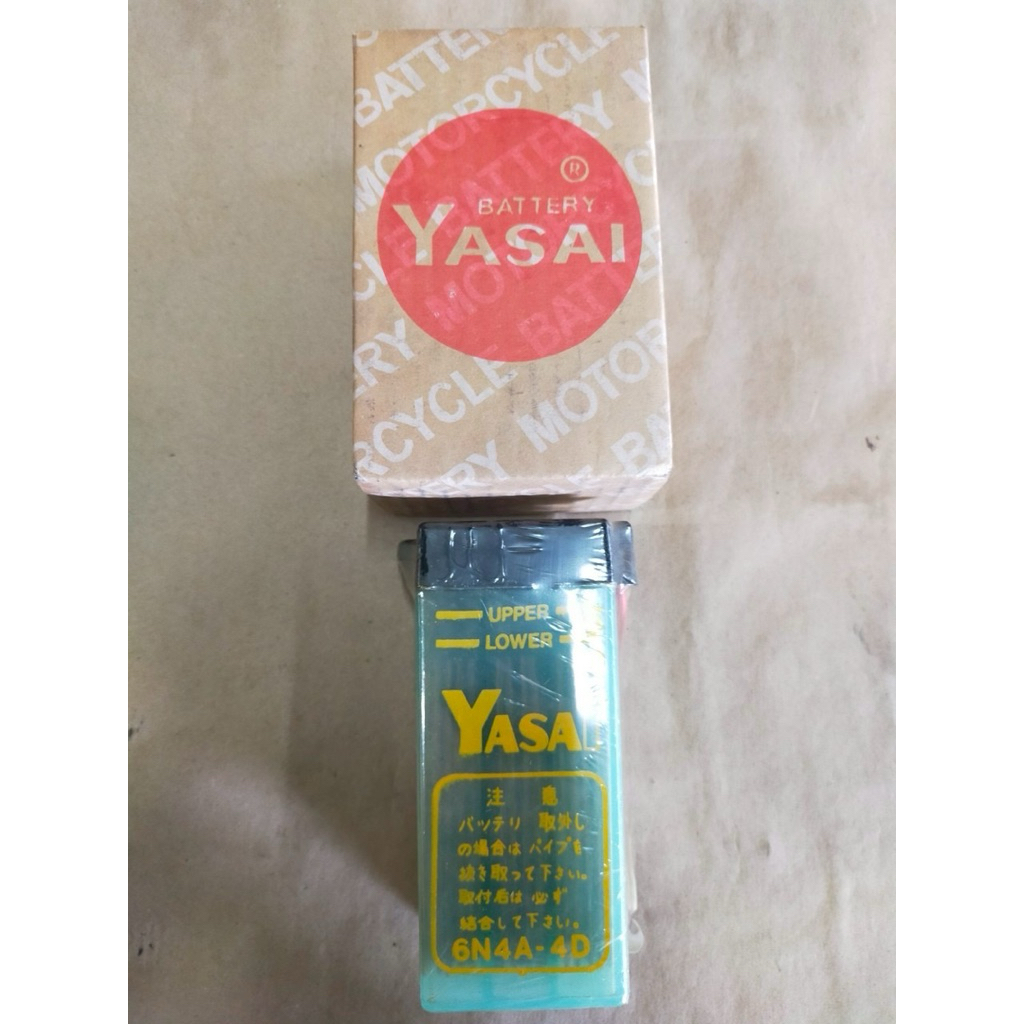 แบตเตอรี่ เดิมติดรถ 6V 4A Yamaha YG1 YGS1 YJ1 YL2 YG5 F5 แท้ญี่ปุ่น Yasai ของใหม่ ค้างสต๊อก หายาก