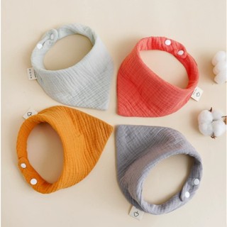 (หนา 8ชั้น) ผ้ากันเปื้อนเด็ก ทารก ผ้ามัสลิน Muslin กระดุม 2 …