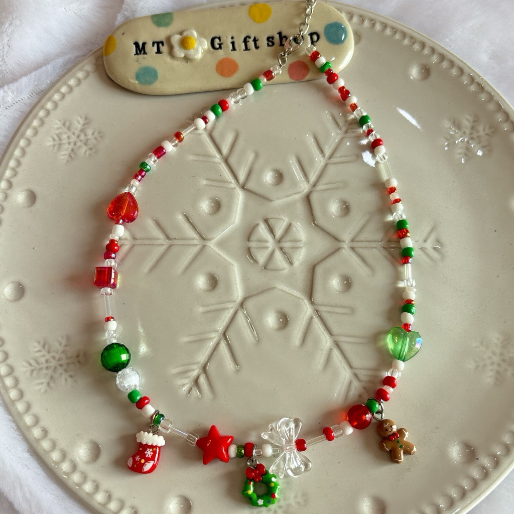 G001 เซ็ทสร้อยคริสมาสต์ สร้อยลูกปัด