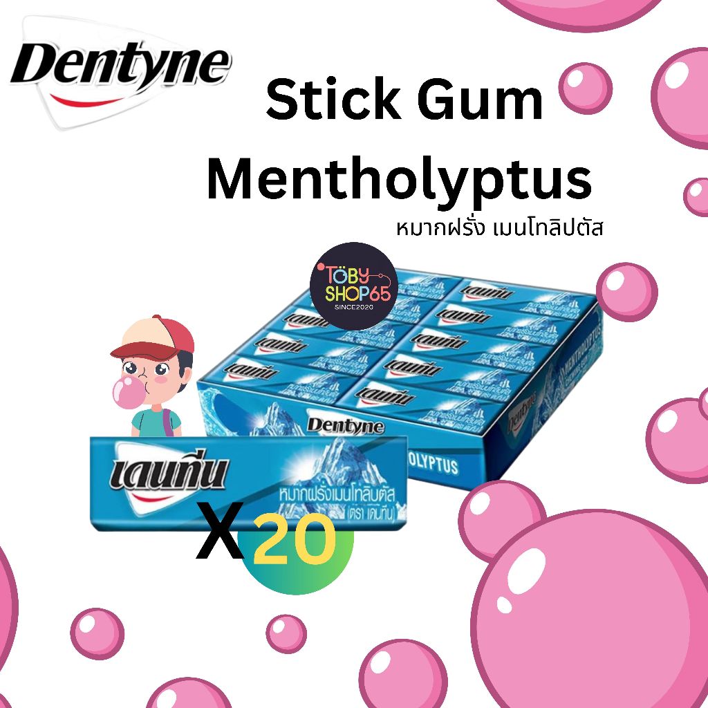 เดนทีน Dentyne สติ๊ก หมากฝรั่ง เมนโทลิปตัส สเปียร์มินต์ กลิ่นแตงโม Chewing Gum ,Mentholyptus,waterme