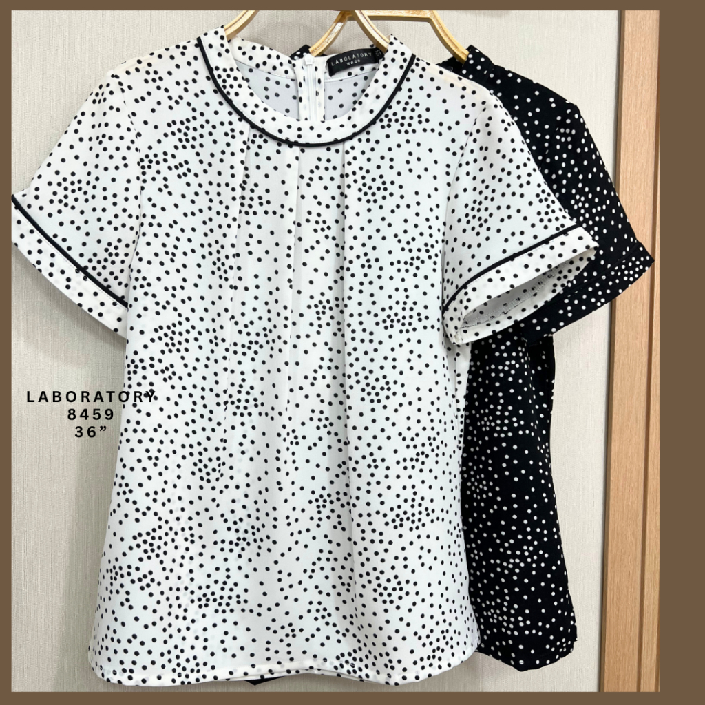 Laboratory เสื้อ 8459# เสื้อคอกลมกุ้นขอบคอ แขน ผ้าพิมพ์ลาย ไซส์ 38”,42”