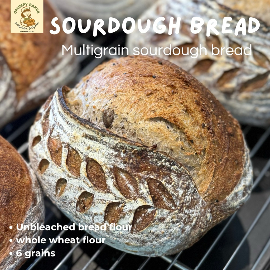 Multigrain sourdough-ซาวโดว์ธัญพืช 6 ชนิด โฮมเมด ซาวโดว์แท้100%