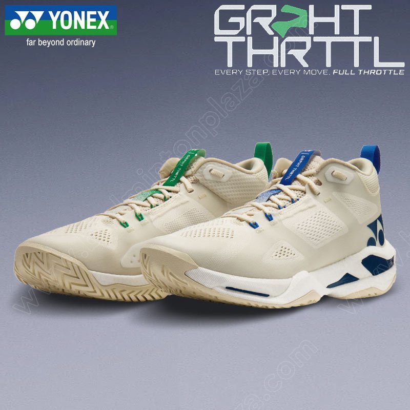 【 ของแท้ 💯% 】รองเท้าแบดมินตันโยเน็กซ์ POWER CUSHION GRPHT THRTTL MEN สีธรรมชาติ (SH-GT1MEX-NA)