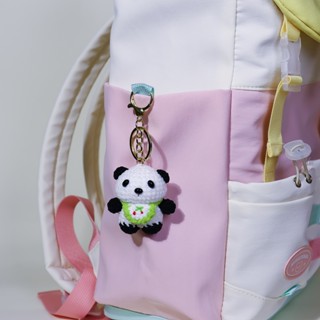 หมีแพนด้าน่ารักเอี๊ยม เครื่องประดับกระเป๋า ฟิกเกอร์แฮนด์เมดส…