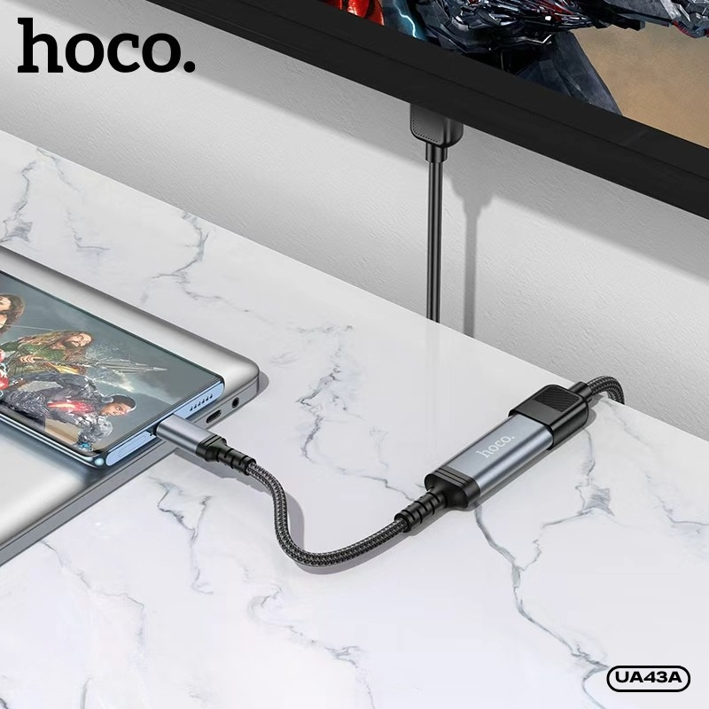 สายเคเบิลไนล่อนถัก Type-c to HDMI HOCO UA43,UA43A เชื่อมต่อง่าย ถ่ายโอนได้ทั้งภาพและเสียงขึ้นจอ ทนทาน ใช้งานได้นาน ราคา ถูกที่สุด ดีลบีเคเค แกลเลอรีภาพที่ 8