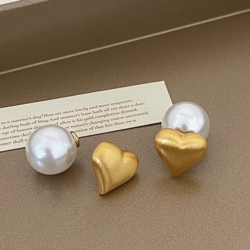 Luccica-ต่างหูสไตล์ยุโรปและอเมริกา ต่างหูสตั๊ดโลหะขัดเงาเรียบง่าย ต่างหูสไตล์เรโทรระดับไฮเอนด์ - รูปที่ 3