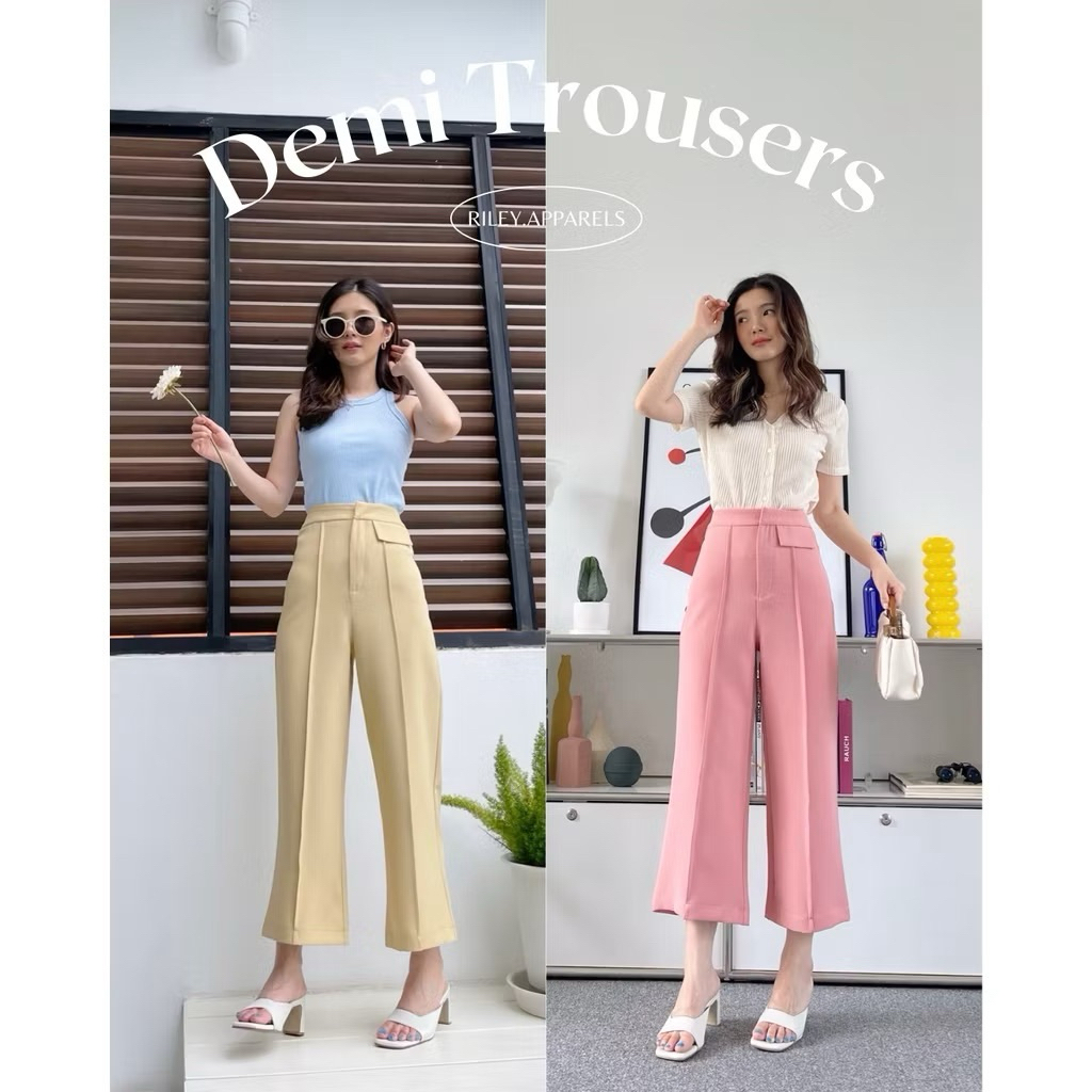 ✅ Used กางเกงขายาว Riley สีชมพูละมุนมากค่ะ sz.s เอว25