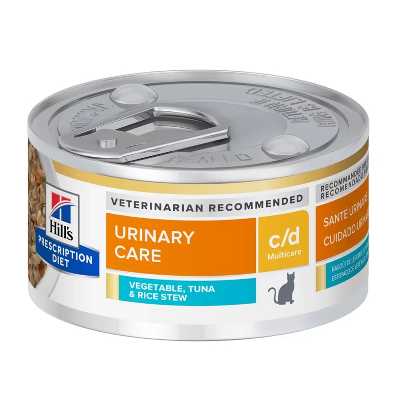 <24กป.> Hill's Science Diet c/d multicare vetgetable tuna & rice stew อาหารแมวโรคนิ่วรสทูน่า <82g/กป.>