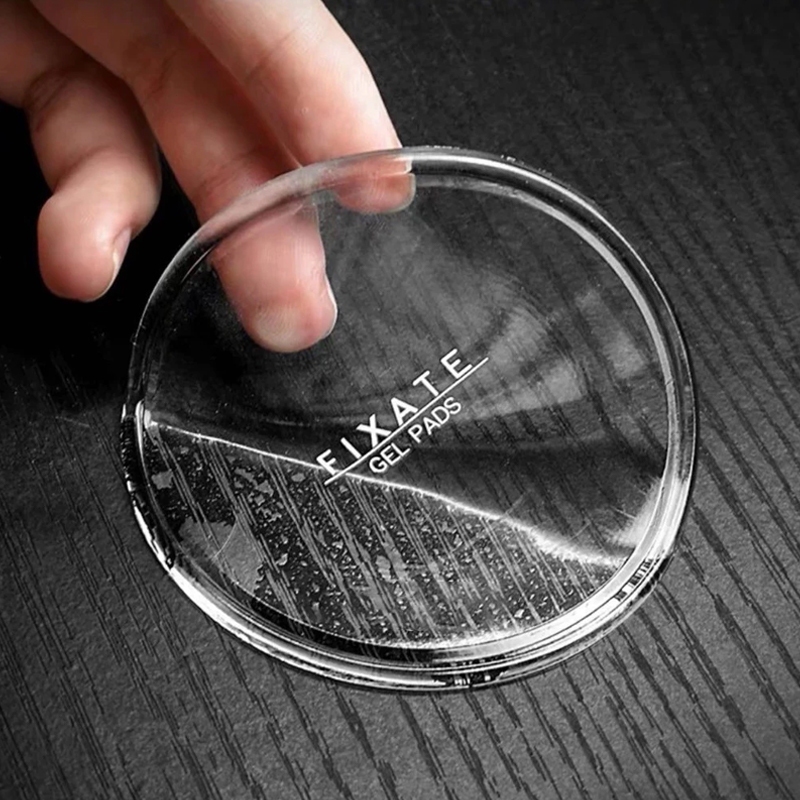 MOTUS แผ่นกันลื่น Fixate Gel ขนาด 8x8 แผ่นเจลวงกลมสีใส สีดำ 1 ชิ้น แผ่นเจลติดฝาผนัง ติดโทรศัพท์ ติดในรถ ไม่ทิ้งรอย