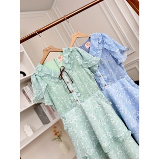 ชุดเดรส WIRANKAN โรเซลล่า  รหัส WX34 เขียว ฟ้า