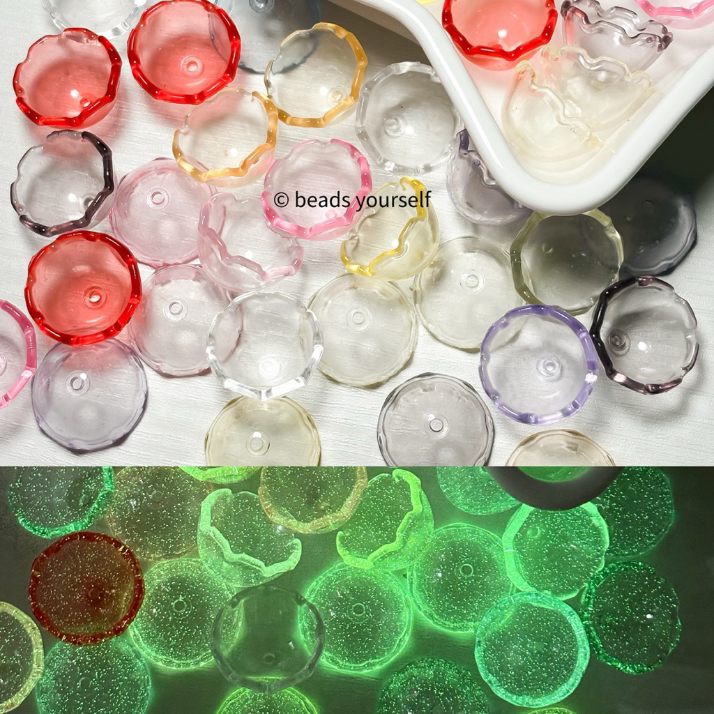 ลูกปัด ลูกปัดแมงกะพรุน ฝาครอบ (เรืองแสง) 5ชิ้น
