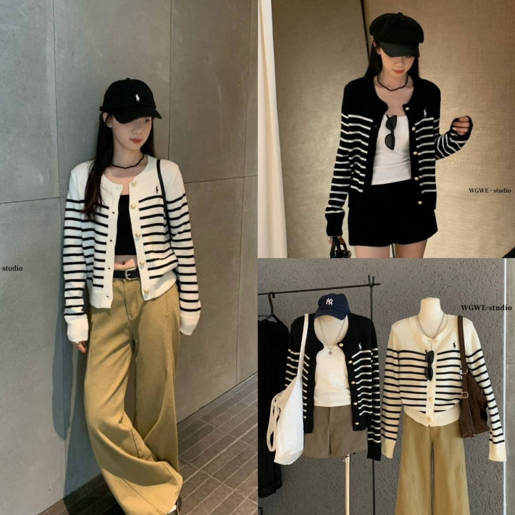 เสื้อคลุมpoloลายทางรุ่น 7760 TAG WG.WE 🇰🇷