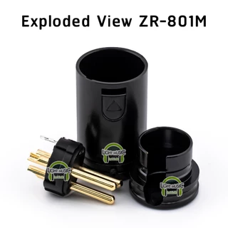 Plug XLR & Jack XLR Right Angle Zorz ZR-801M ZR-801F สำหรับเข้าสาย หัว XLR งอ 90° ชุบทอง ปลั๊ก Cannon แจ็ค Cannon