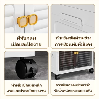 ตู้เสื้อผ้าเด็ก ตู้เสื้อผ้า ตู้เก็บของ กันฝุ่นและกันน้ำ ความจุสูง พื้นที่จัดเก็บ 1-3 แขวน มีรอกและประตูเปิดคู่