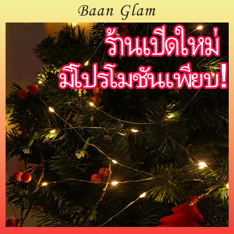 1/2/3 M ไฟนางฟ้า LED สายไฟ ลวดโคมไฟลวดทองแดงกันน้ำ ไฟติดผนังแบบมีสาย แสงอุ่น/แสงสี งานเลี้ยงวันเกิดของตกแต่งวันคริสต์มาส