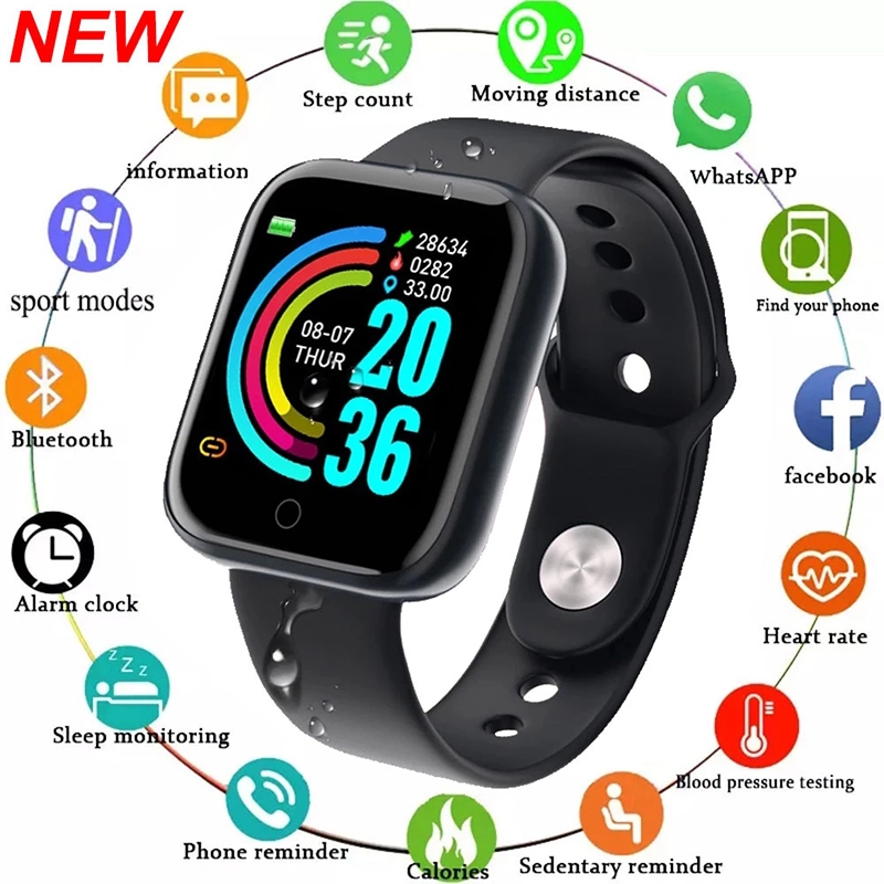 Y68 Smart Watch Color Screen Step Counting Multi Sports Mode Message Reminder Photography Music Remo