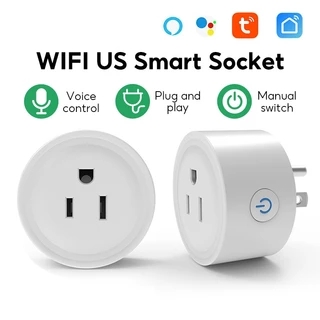 MeeGoo WiFi Smart Plug วัดพลังงาน-ปลั๊กไฟ 10A ปลั๊กไฟฝังผนัง ตั้งเวลาผ่านแอพ 2200W US สําหรับ Tuya