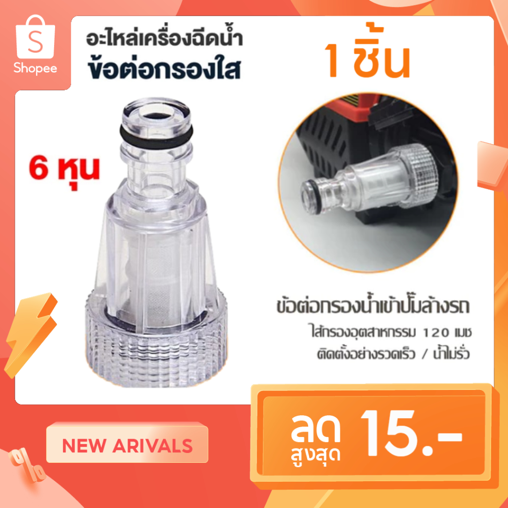 ชุดข้อต่อกรองเครื่องอัดฉีดน้ำ 6หุน ข้อต่อกรองน้ำ  ขนาด3/4 นิ้ว ต่อทางเข้า เครื่องปั๊มอัดฉีด