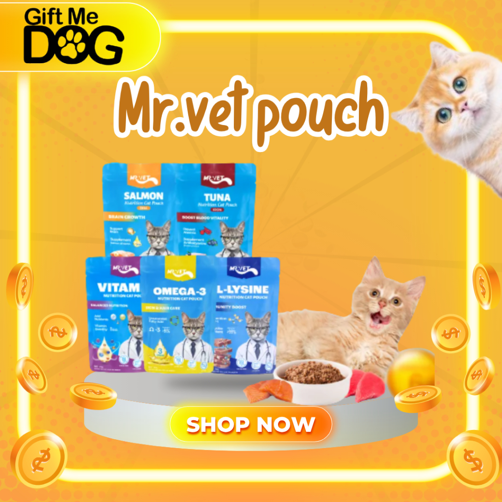 MR.VET อาหารเปียกแมว ไม่มี การปรุงรส หรือวัตถุกันเสีย ยกโหล