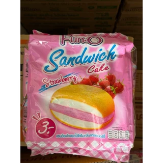ขนม FunO ฟันโอ แซนวิชเค้ก พัฟเค้กสอดไส้ครีม 3บาท 12ซอง รสช็อกโกแลต รสสตอเบอร์รี่ รสคัสตาร์ด อร่อย