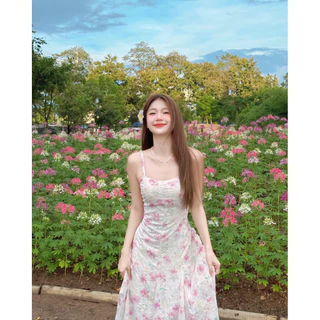 Girlonclouds Aurora bloom dress 🦢🪽🫧เดรสสายเดี่ยวกระโปรงยาว ออกงาน ออกเดท ไปทะเล ไปคาเฟ่