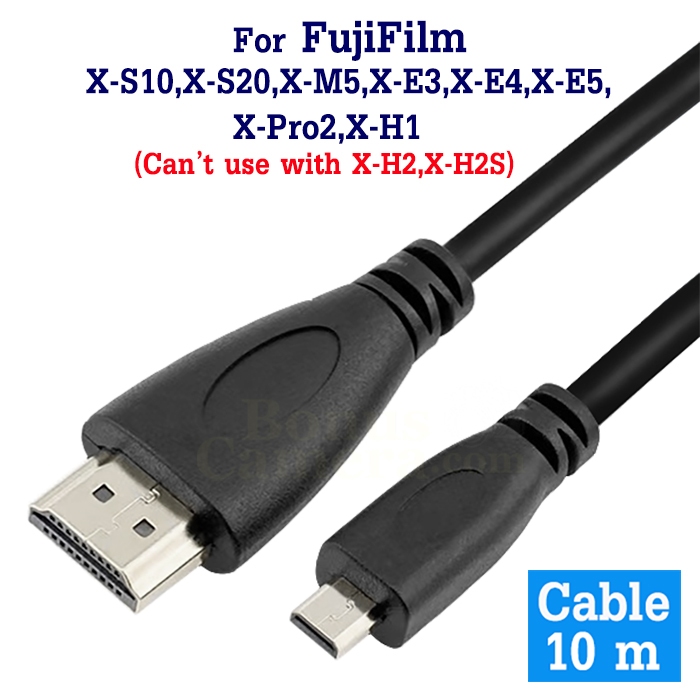 สาย HDMI ยาว 10m ต่อกล้องฟูจิ X-M5,X-S10,X-S20,X-E3,X-E4,X-E5,X-Pro2,X-H1 เข้ากับ HD TV,Monitor Fuji