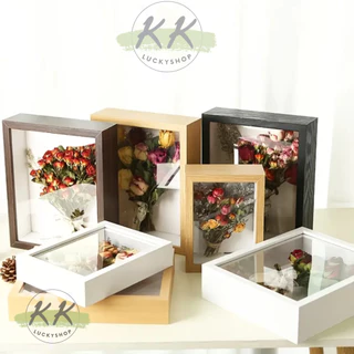 กรอบรูปใส่ดอกไม้แห้ง กรอบรูป แบบกลวง สีขาว สีลายไม้ DIY สำหรับวันวาเลนไทน์ ของขวัญวันเกิด ราคา/ชิ้น